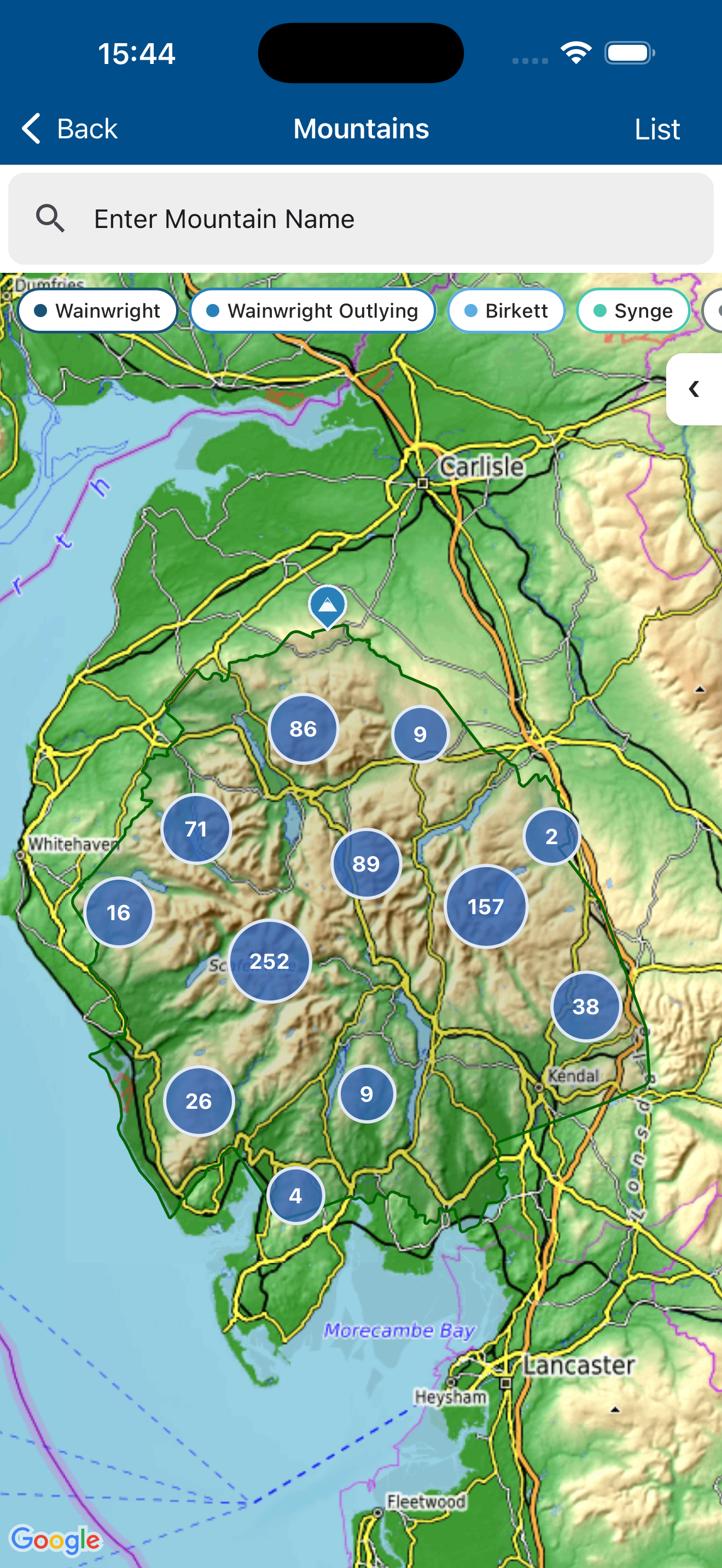 Mountain Summit Map screenshot